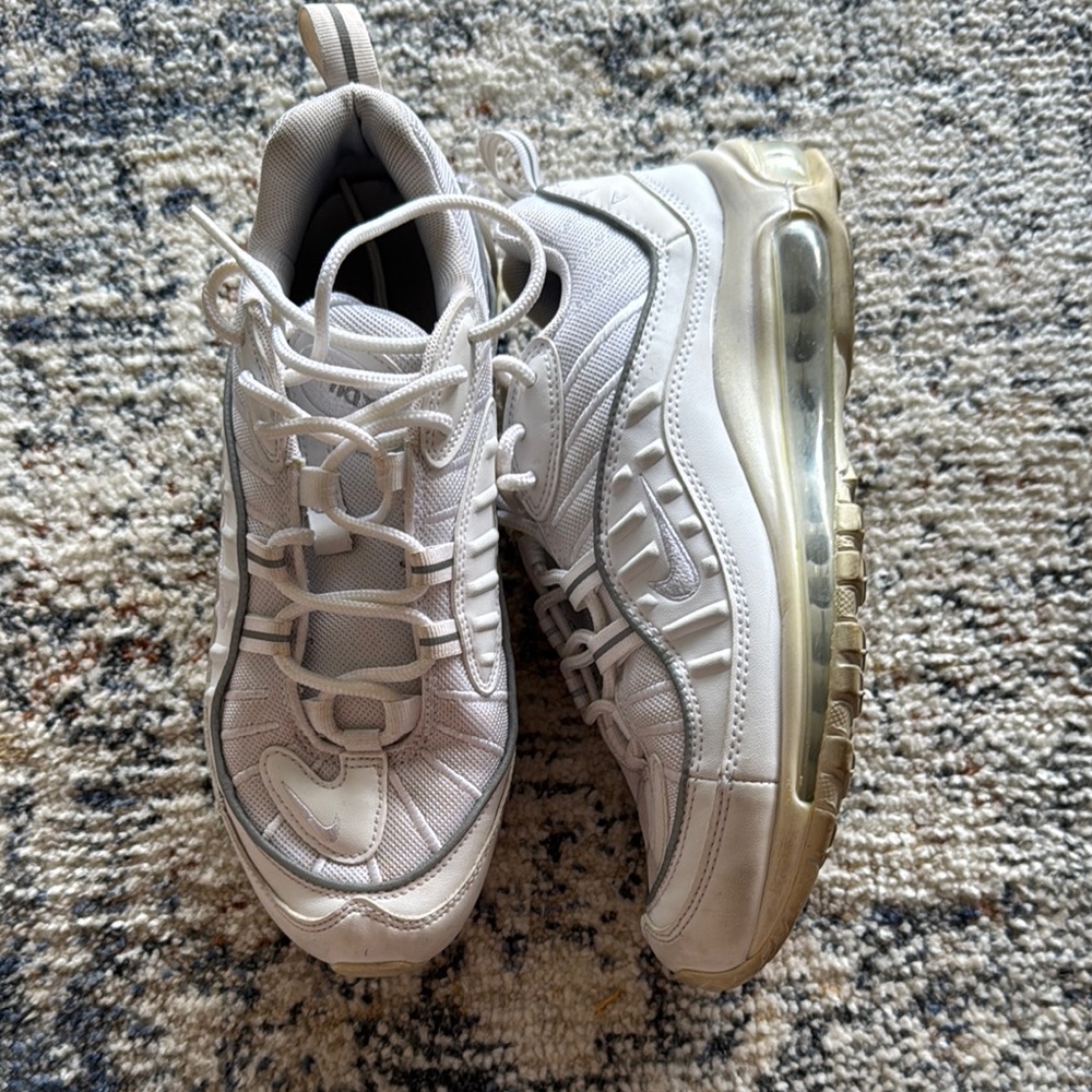 Nike AirMax White and Cream Athletic Shoes